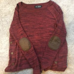 Sweet Wanderer Elbow Patch Side Button Sweater